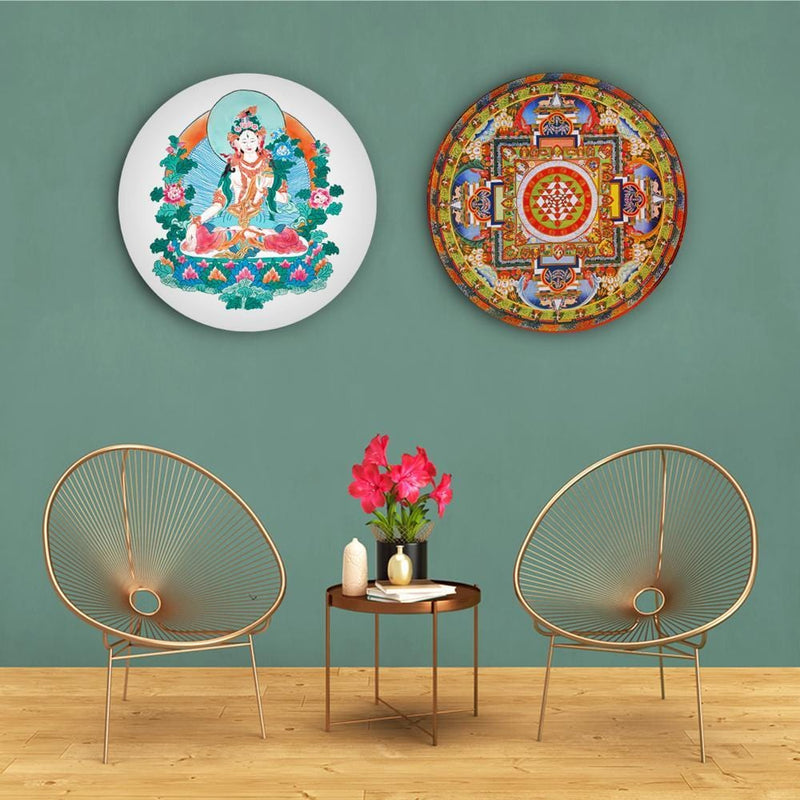 Buddhism in Thangka Style Canvas - The Artment