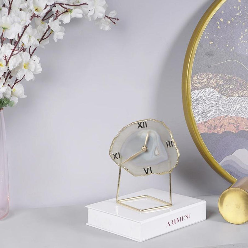 Surreal Molten Crystal Agate Table Clock - The Artment