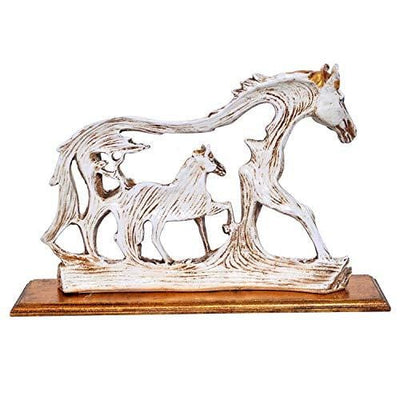 Feng Shui Galloping Horse Showpiece with Wooden Base - The Artment