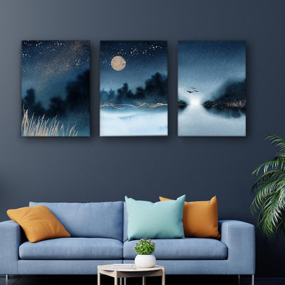 Mystical Blues of the Night Canvas - The Artment