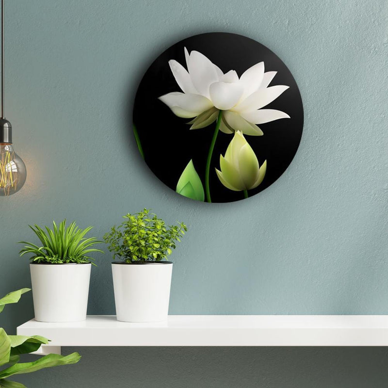 Gracefully White Lotus Canvas - The Artment
