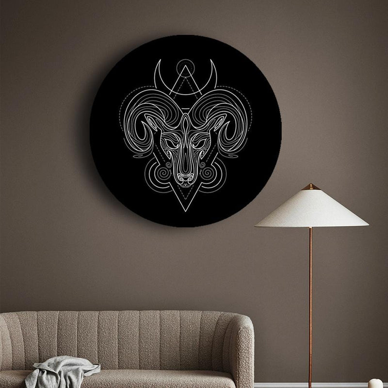 Black and White Geometry Zodiac Canvases - Capricorn - The Artment