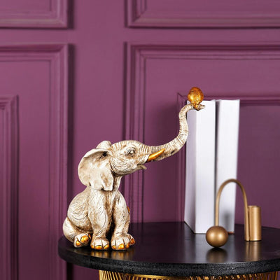 Feng Shui White Elephant Table Accent-The Artment
