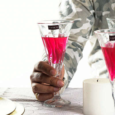 Swirly Crystal Wine Glasses - The Artment