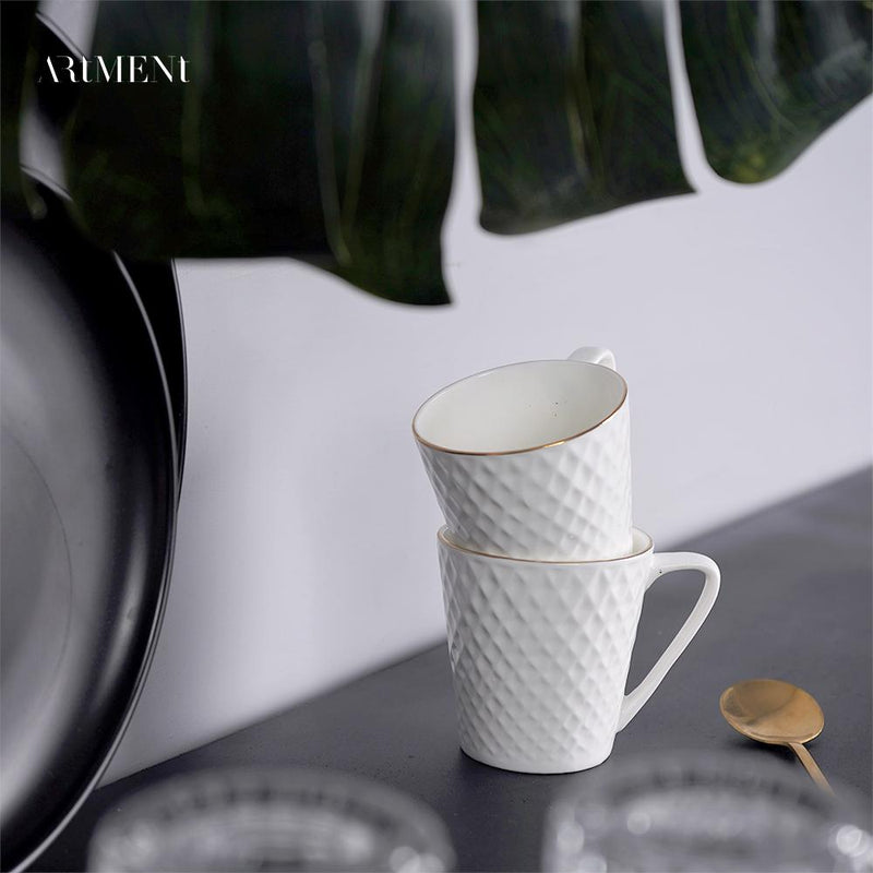 Minimalist White Funnel Tea Cups (Set of 6) - The Artment