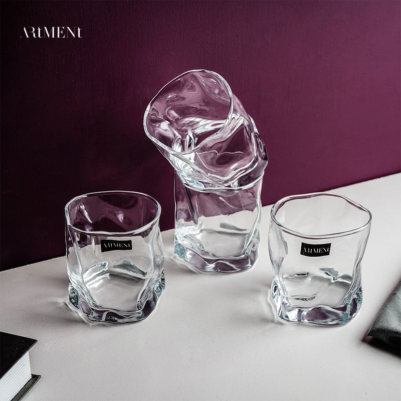 Modern Art Double Bottomed Wave Whiskey Glass