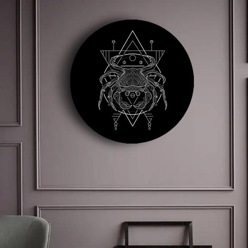 Black and White Geometry Zodiac Canvases - Cancer - The Artment