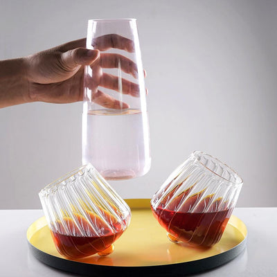 Minimalist Tipsy Crystal Drinking Glass - The Artment