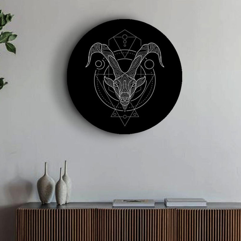 Black and White Geometry Zodiac Canvases - Aries - The Artment