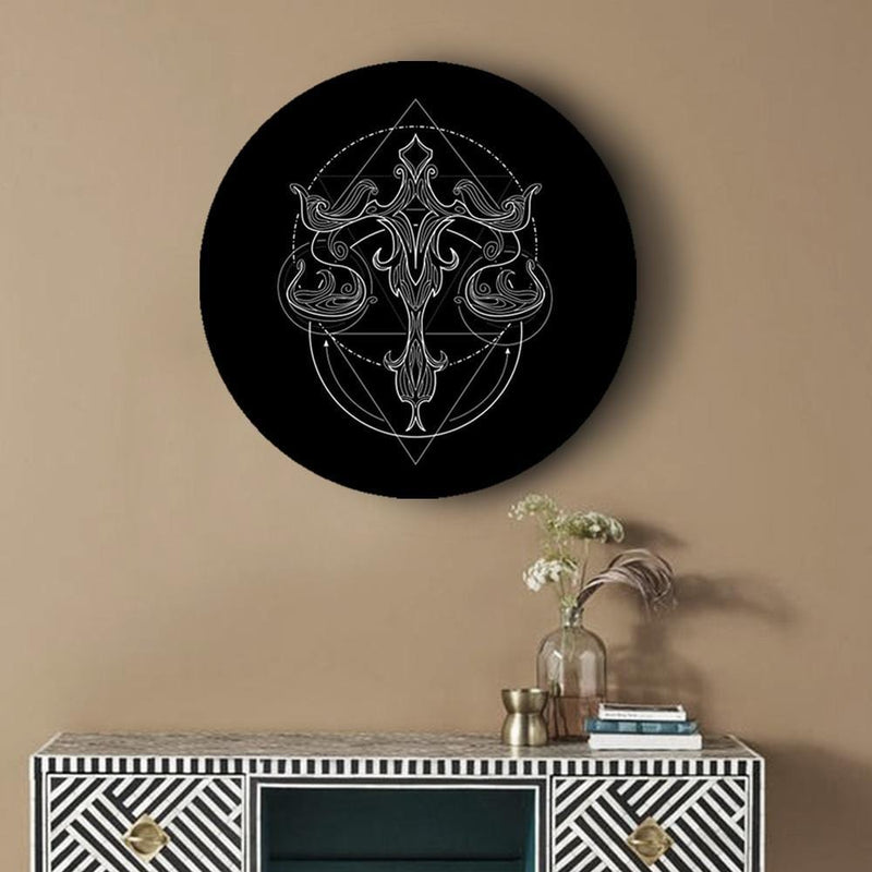 Black and White Geometry Zodiac Canvases - Libra - The Artment