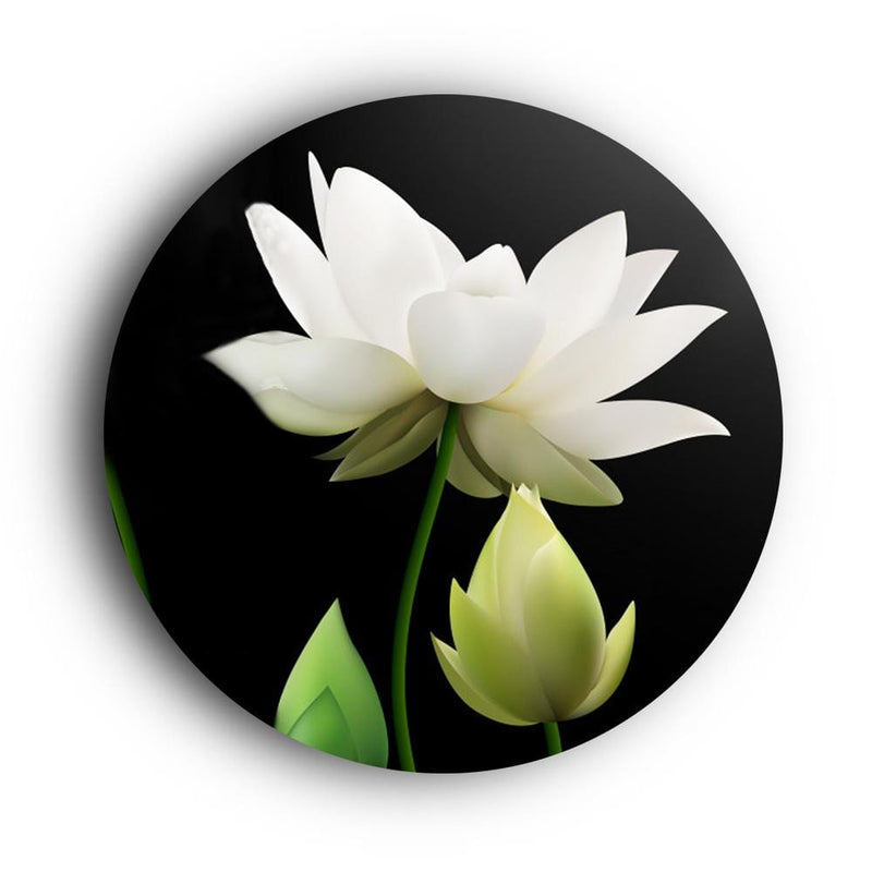Gracefully White Lotus Canvas - The Artment