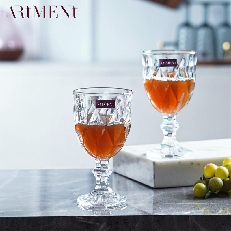 Checked Chalice Wine Goblets