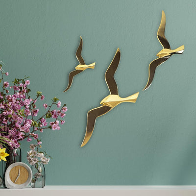 Abstract Golden Birds Wall Decor - The Artment