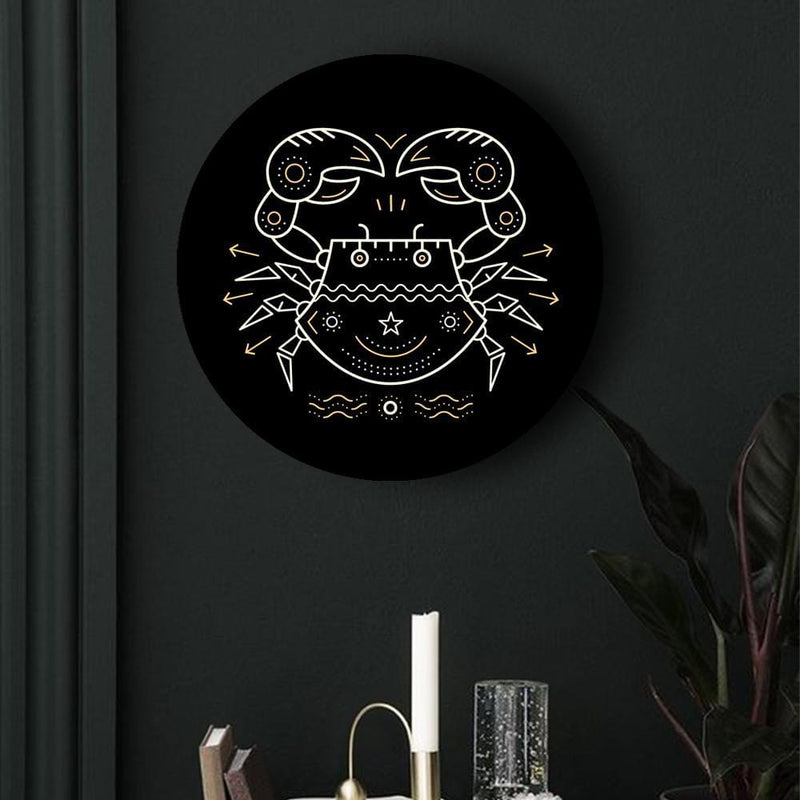 Black and Gold Zodiac Canvases - Cancer - The Artment