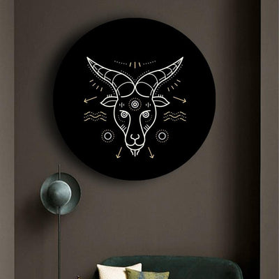 Black and Gold Zodiac Canvases - Capricorn - The Artment