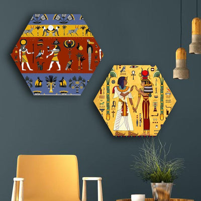 Egyptian Life Hexagonal Canvas - The Artment