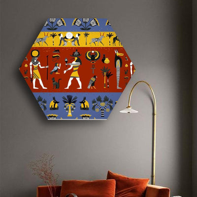Egyptian Life Hexagonal Canvas - The Artment